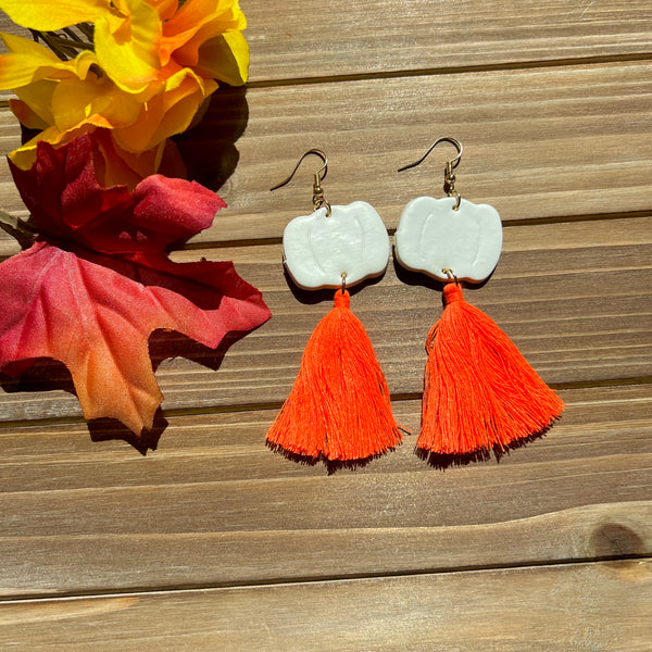 Pumpkin Tassel Earrings