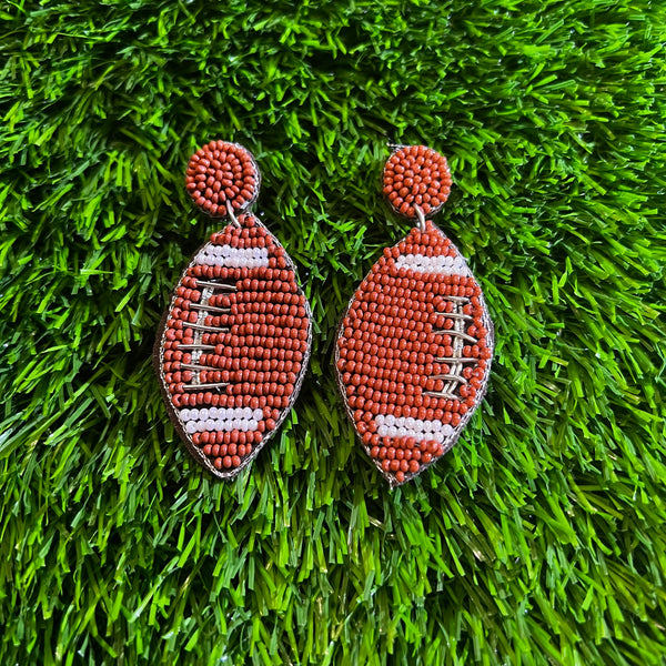 Football Style Seed Bead Earrings